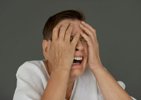 A person having anxiety due to lack of sleep